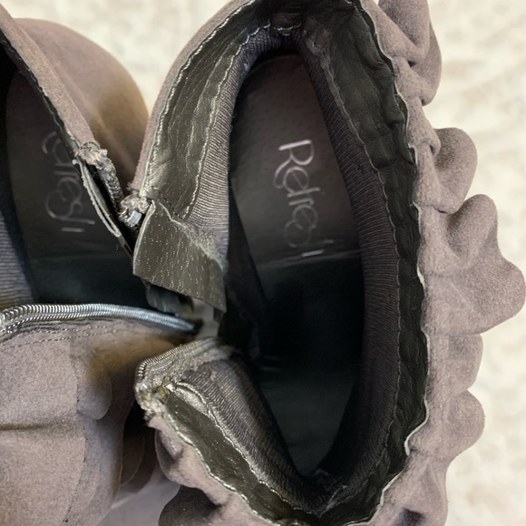 Refresh gray booties boots high heel grey ruffle - Picture 11 of 12